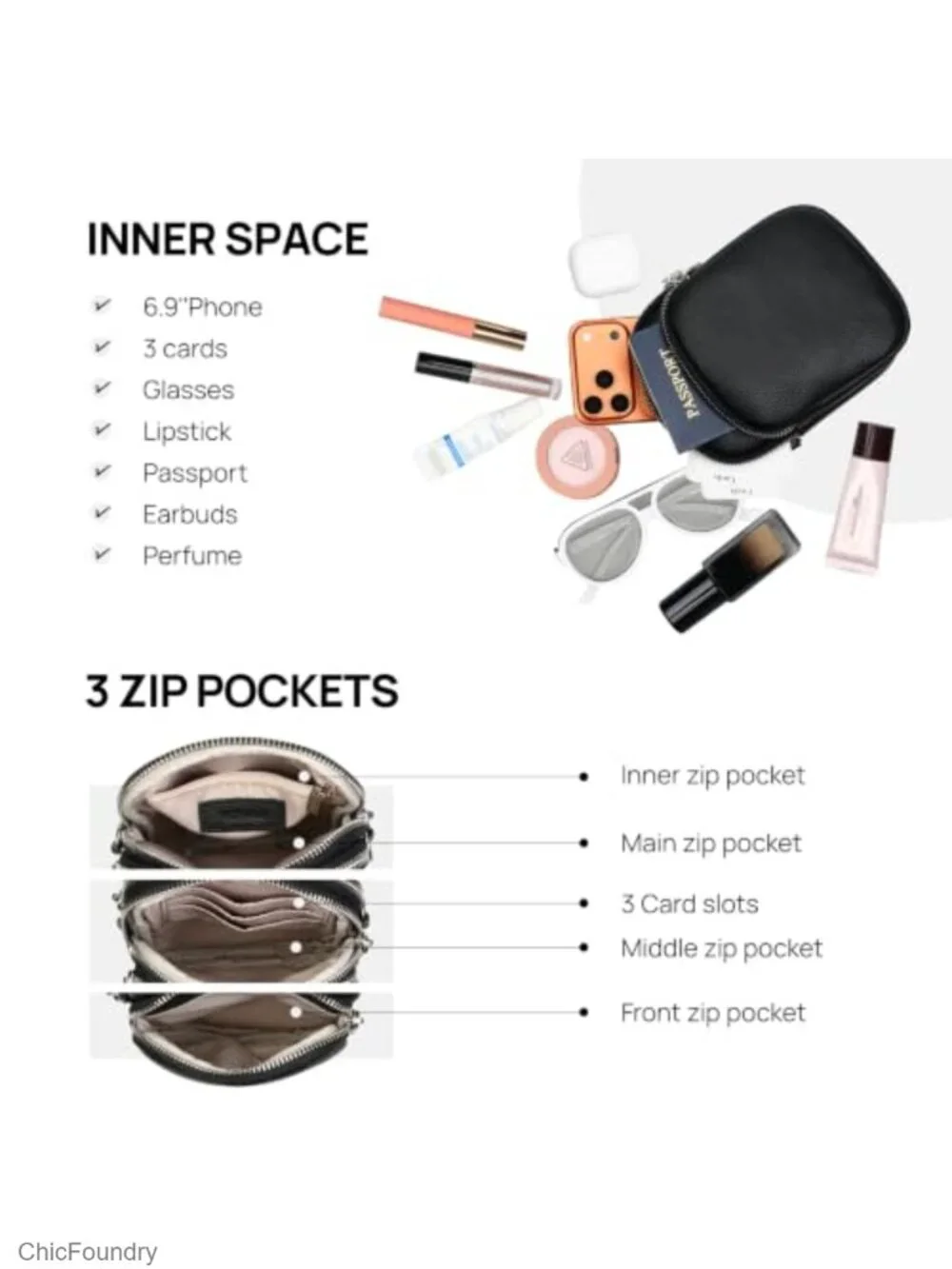 Small Leather Crossbody Bag RFID Blocking for Women
